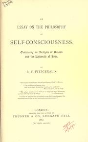 Cover of: An essay on the philosophy of self-consciousness