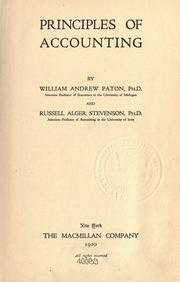 Principles of accounting by Paton, William Andrew