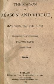 Cover of: The canon of reason and virtue: Lao-tze's Tao teh king