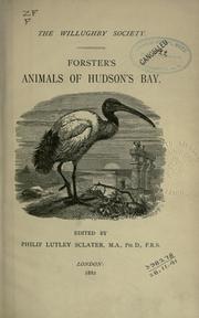 Cover of: Forster's animals of Hudson's Bay by Johann Reinhold Forster