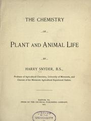 Cover of: The chemistry of plant and animal life. by Snyder, Harry