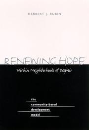 Cover of: Renewing Hope Within Neighborhoods of Despair by Herbert J. Rubin