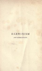 Cover of: Darwinism, and other essays. by John Fiske