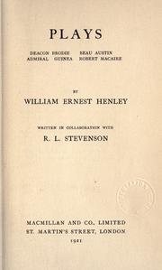 Cover of: Plays by William Ernest Henley, William Ernest Henley