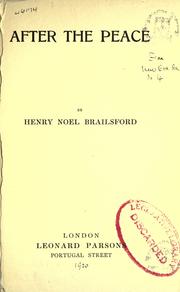 Cover of: After the peace by Henry Noel Brailsford
