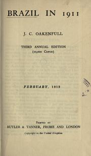 Cover of: Brazil in 1911 by J. C. Oakenfull, J. C. Oakenfull