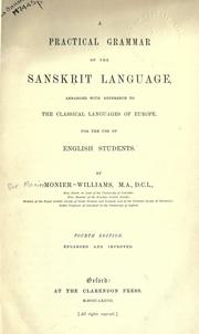 Cover of: A practical grammar of the Sanskrit language by Sir Monier Monier-Williams