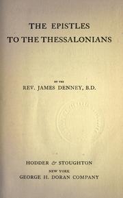 Cover of: The epistles to the Thessalonians