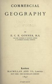 Cover of: Commercial geography by E. C. K. Gonner