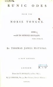 Cover of: Runic odes from the Norse tongue. by Thomas James Mathias