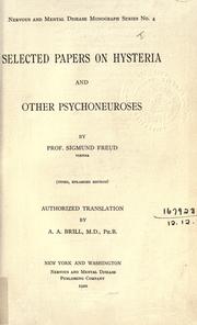 Cover of: Selected papers on hysteria and other psychoneuroses