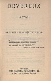 Cover of: Devereux by Edward Bulwer Lytton, Baron Lytton