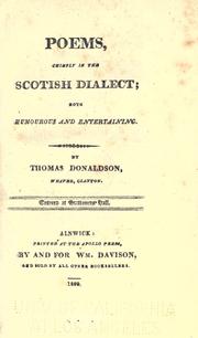 Cover of: Poems, chiefly in the Scottish dialect: both humourous and entertaining.