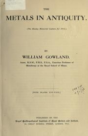 Cover of: Metals in antiquity. by William Gowland