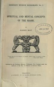 Cover of: Spiritual and mental concepts of the Maori