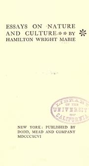 Cover of: Essays on nature and culture by Hamilton Wright Mabie