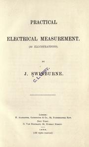 Cover of: Practical electrical measurement.