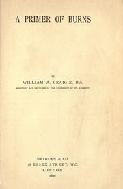 Cover of: A primer of Burns by William A. Craigie, William A. Craigie