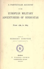 Cover of: A particular account of the European military adventures of Hindustan, from 1784 to 1803.