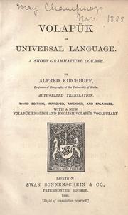 Cover of: Volapük, or, Universal language: a short grammatical course