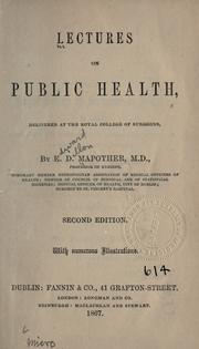 Lectures on public health by Edward Dillon Mapother