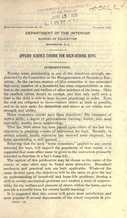 Cover of: Applied science course for High-School boys