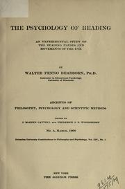 Cover of: The psychology of reading by Dearborn, Walter Fenno, Dearborn, Walter Fenno