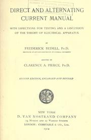 Cover of: Direct and alternating current manual by Frederick Bedell, Frederick Bedell