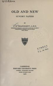 Cover of: Old and new by C. H. Grandgent
