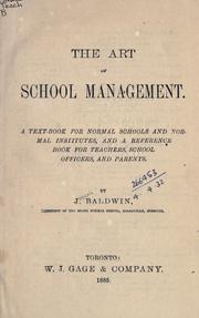 Cover of: The art of school management. by Joseph Baldwin