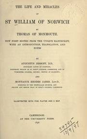 Cover of: The life and miracles of St. William of Norwich by Thomas of Monmouth.