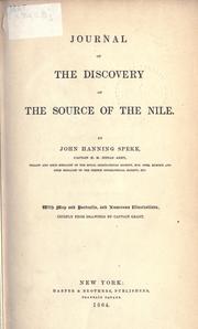 Cover of: Journal of the discovery of the source of the Nile. by John Hanning Speke