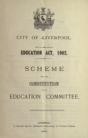 Cover of: Education act, 1902. by Liverpool (England). City Council.