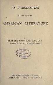 Cover of: Introduction to the study of American literature