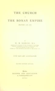 Cover of: The church in the Roman empire before A.D. 170 by Ramsay, William Mitchell Sir