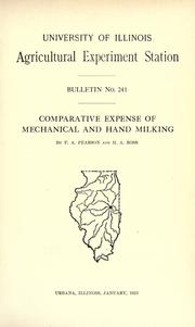 Cover of: Comparative expense of mechanical and hand milking