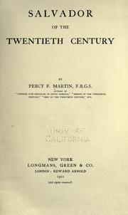 Cover of: Salvador of the twentieth century by percy Falcke Martin