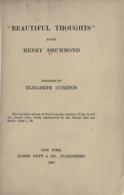 Cover of: "Beautiful thoughts" by Henry Drummond