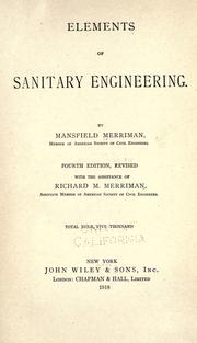 Cover of: Elements of sanitary engineering by Mansfield Merriman