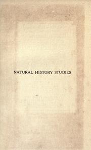 Cover of: Natural history studies.