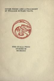 Cover of: Seven poems and a fragment