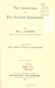 Cover of: The adoration of the Blessed Sacrament