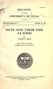 Cover of: Nuts and their uses as food