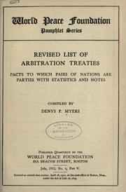 Cover of: Revised list of arbitration treaties by Denys P. Myers