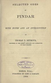 Cover of: Selected odes of Pindar by Pindar