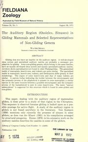 The auditory region (ossicles, sinuses) by Walter Segall