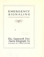 Cover of: Emergency signaling. by Gamewell Fire Alarm Telegraph Co., New York.