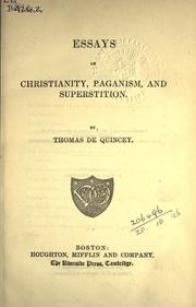 Cover of: Works. by Thomas De Quincey, Thomas De Quincey