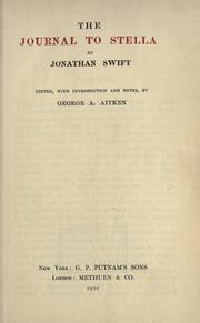 Cover of: The journal to Stella. by Jonathan Swift