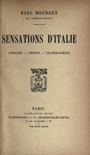 Cover of: Sensations d'Italie.